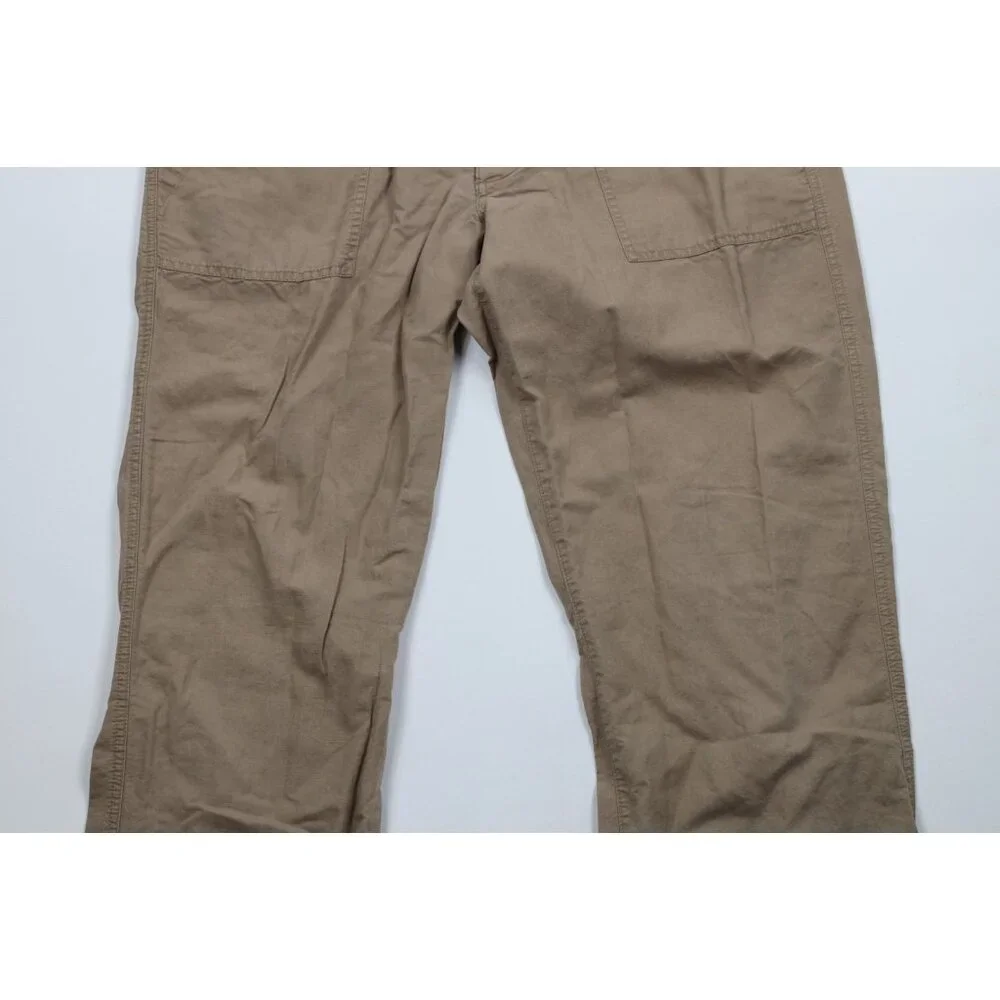 Vintage Banana Republic Mens 36x34 Faded Linen Blend Wide Leg Harem Pants Beige